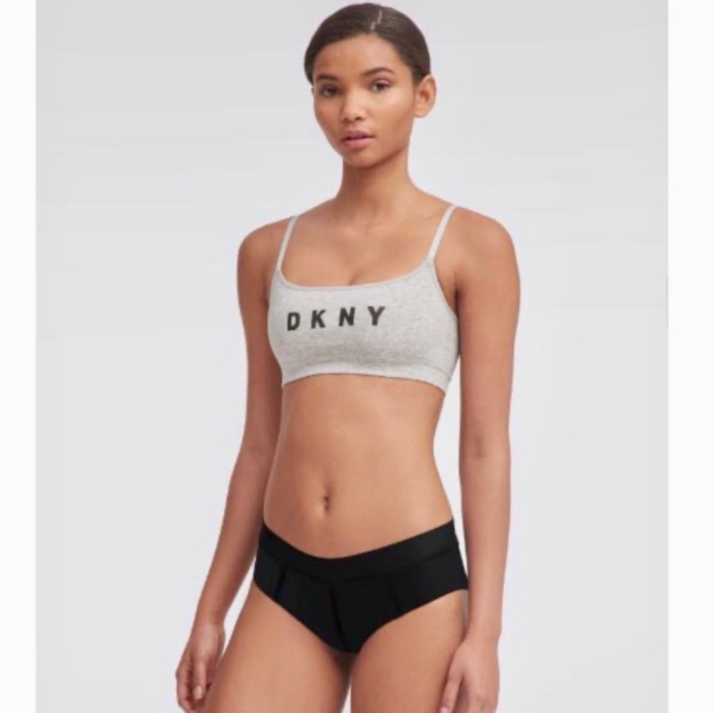 CLEARANCE DKNY Scoop Bralette—Seamless, Yellow Logo - Picture 6 of 7